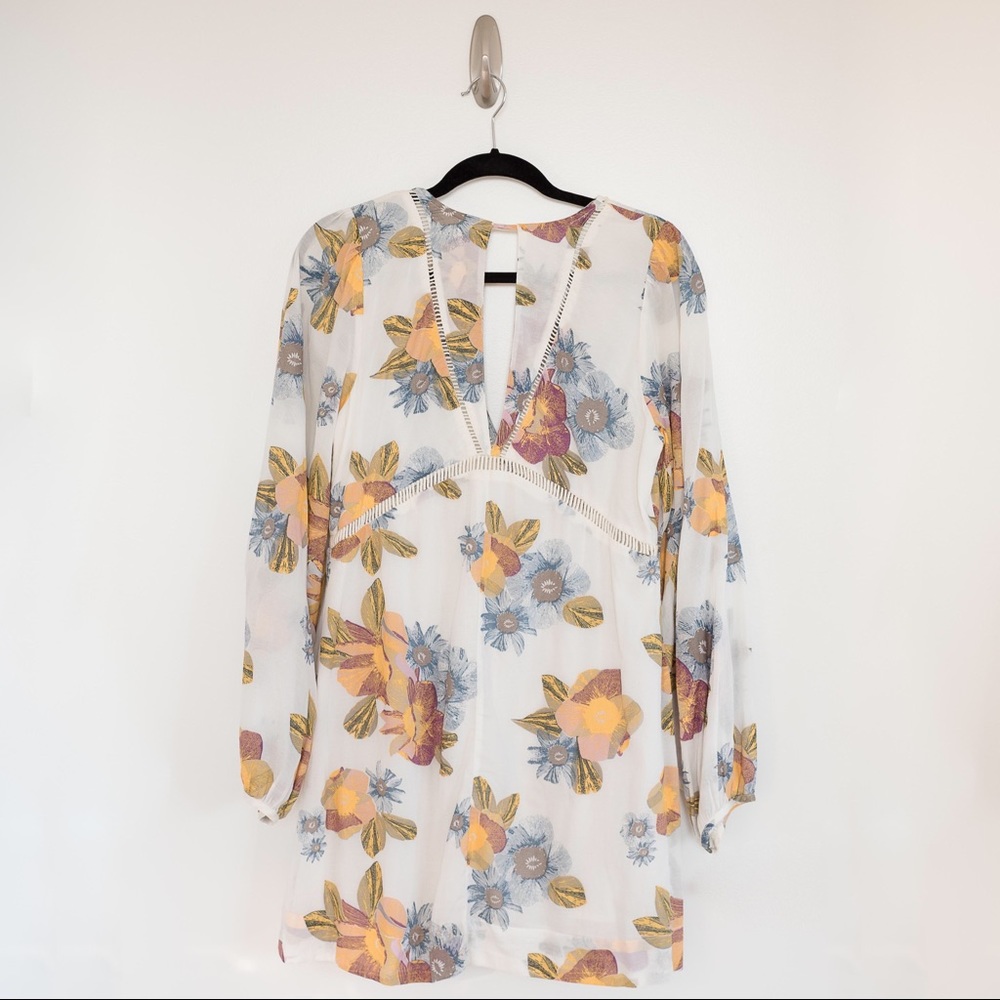 Free People V-Neck LS Floral Shift Dress - Picture 6 of 6